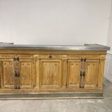 19th-century zinc and solid oak bar counter
