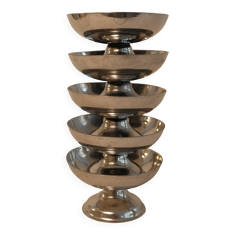 Set of 5 stainless steel cups