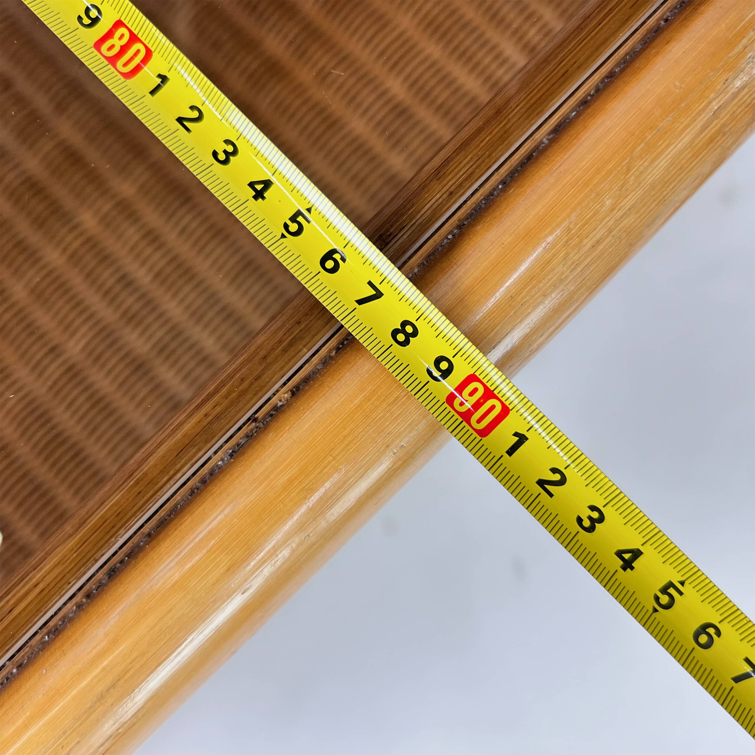 Bamboo and rattan coffee table with smoked glass top, 1970s