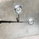 Mid-century metal and glass pendant light from the 1960s.