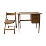 Desk 3 vintage drawers and its chair