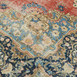Handmade oriental unique 1980s 242 cm x 338 cm beige wool carpet
