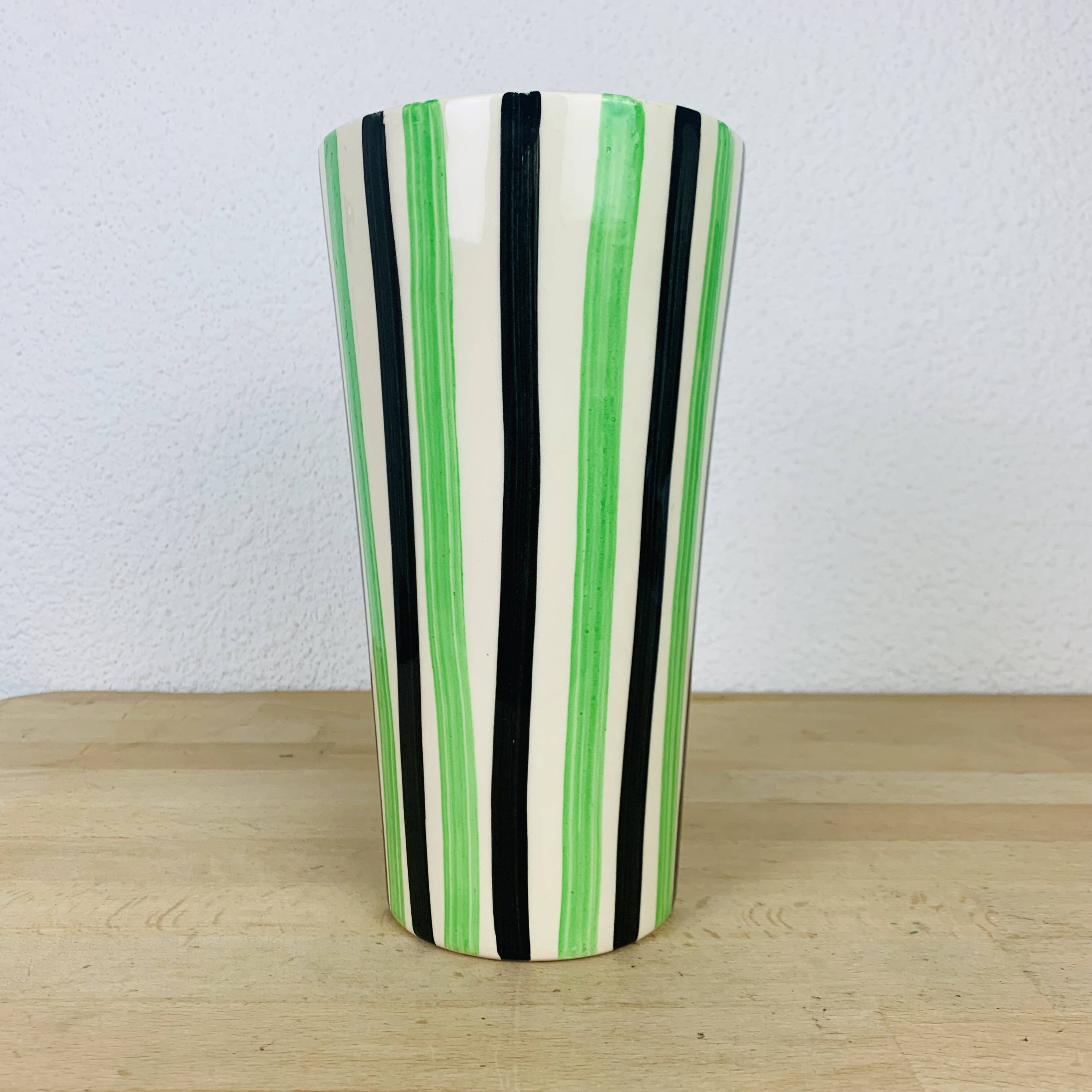 50s ceramic vase with Saint Clément stripes