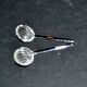 Set of 2 small moulded glass salt spoons – Vintage salt cellar