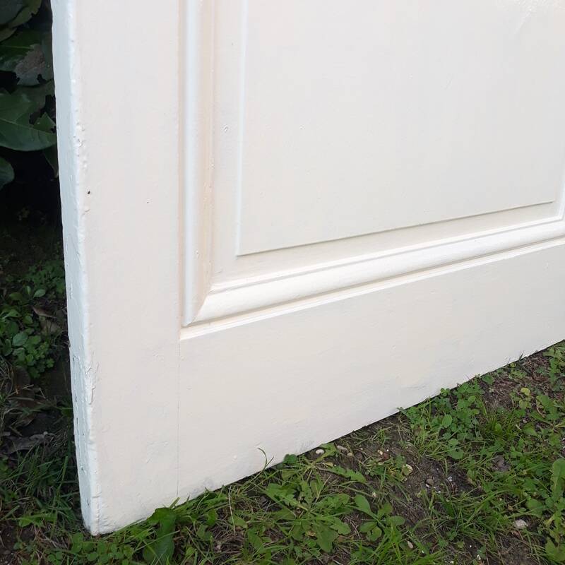 Communication door H219.5xL80cm, old panelled and moulded.