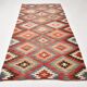 Multicolor Star Pattern Decorative Kilim Rug, 141x275 Cm