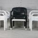 Set de 6 fauteuils d'extérieur Pierre Paulin "Dangari", Allibert. Plastique. France, 1980