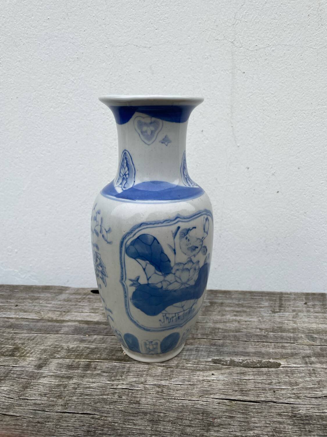 Asian blue and white ceramic vase