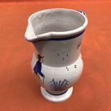 Old pitcher with Breton decoration, Quimper earthenware, HB Quimper