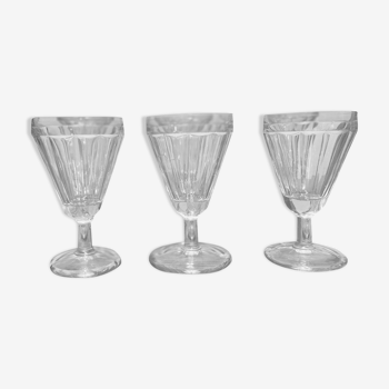 Set of 10 vintage glass crystal glasses