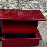 Meuble tv rectangulaire plexiglass bordeaux lie de vin david lange vin