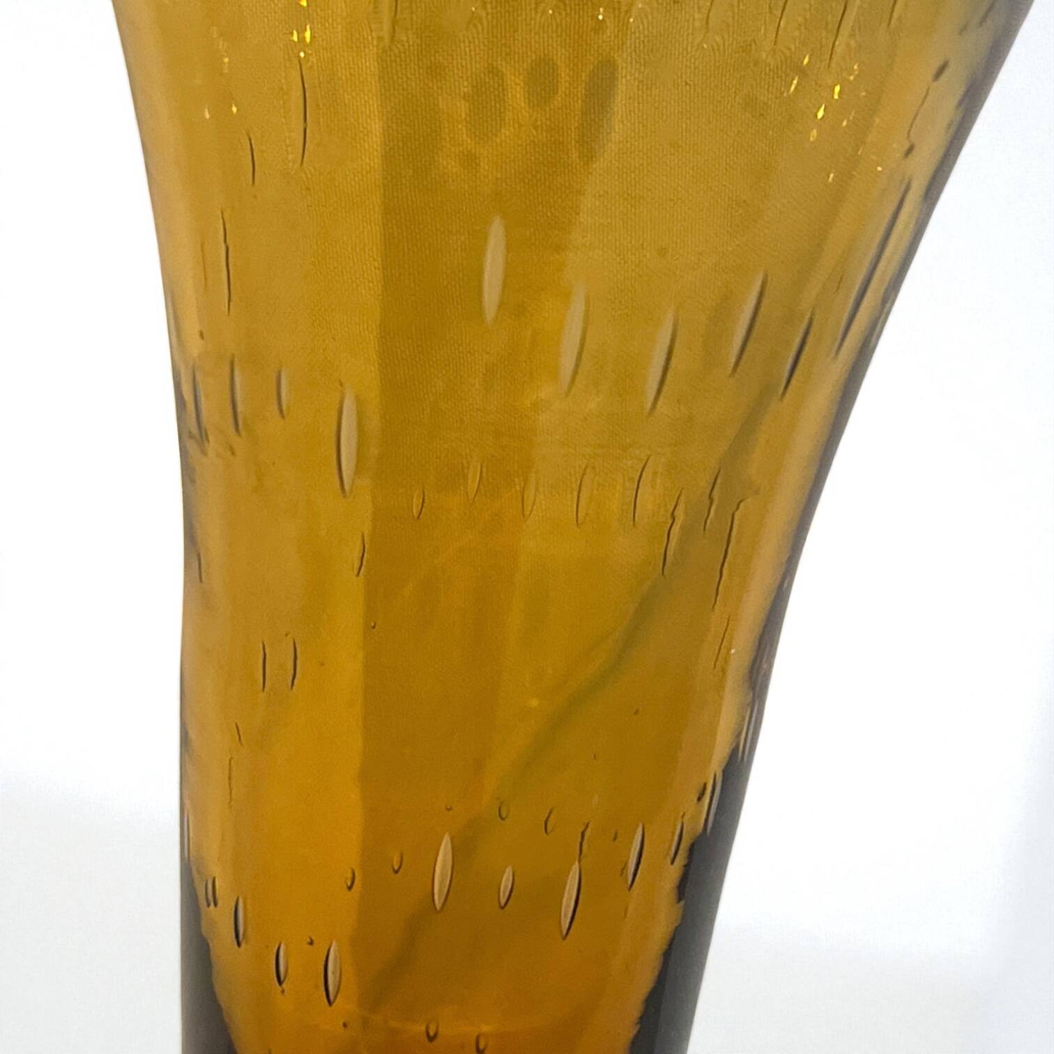 XXL - Large Murano glass vase sommerso yellow amber vintage 1960-70