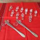 Set of 12 Art Deco crystal knife holders by Christian Eldé
