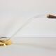 Vintage Cobra Desk Lamp in Brass and Acrylic from Grupo Mci, 1970