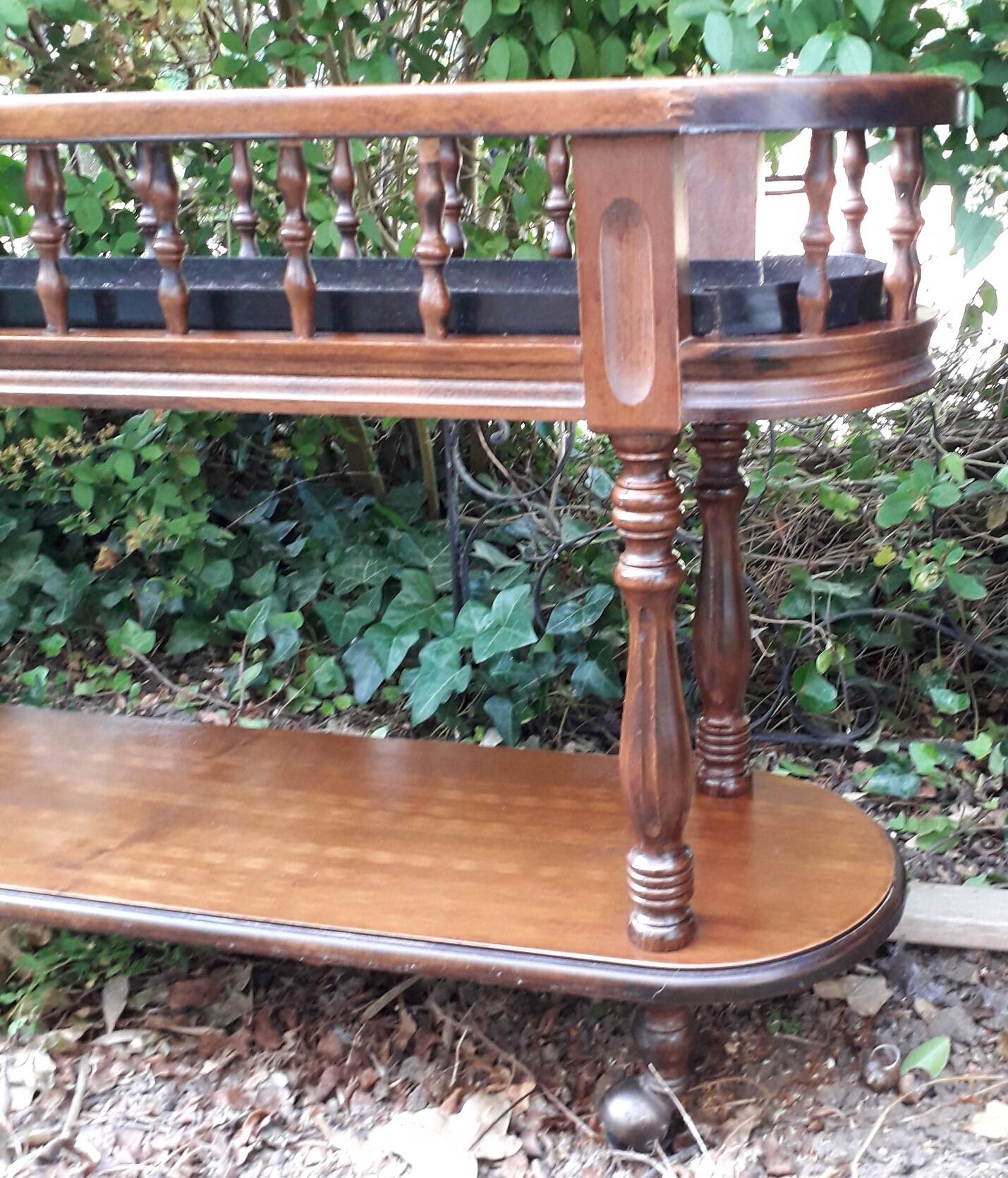 Wooden planter on wheels
