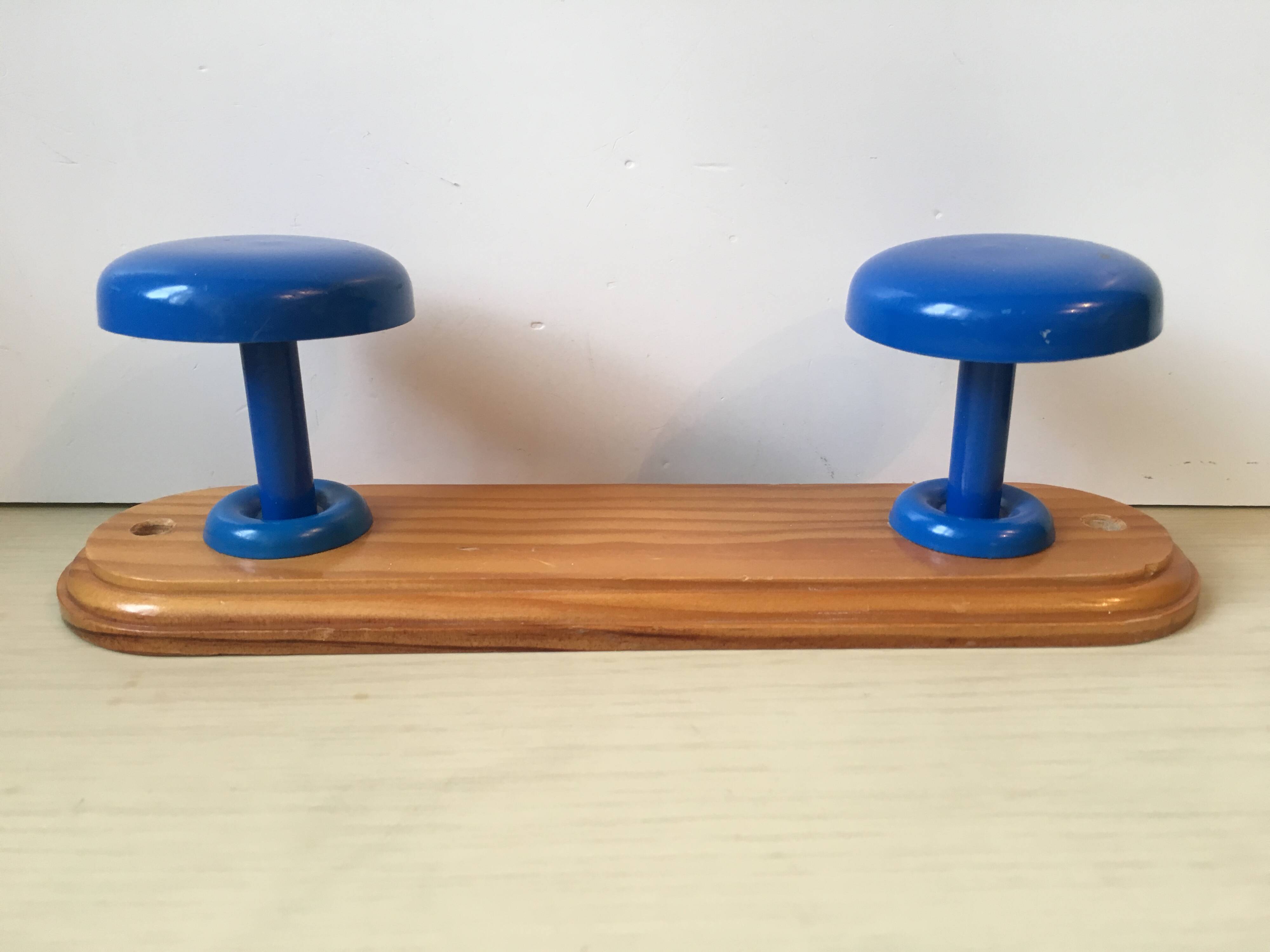Electric blue coat rack from the 80s