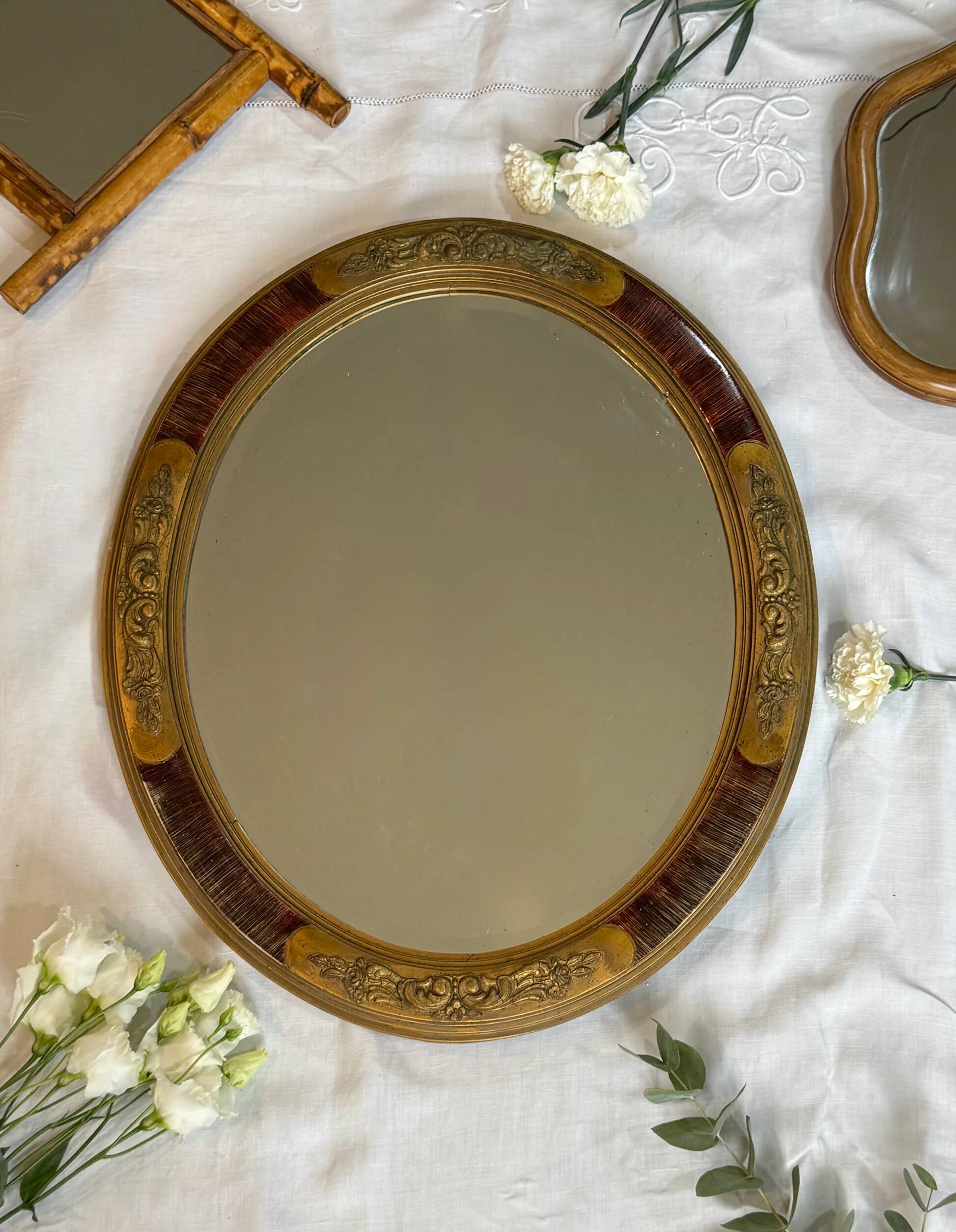 Vintage gold wooden mirror