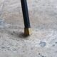 Lampadaire tripode avec tablette "palette" en bois, années 50