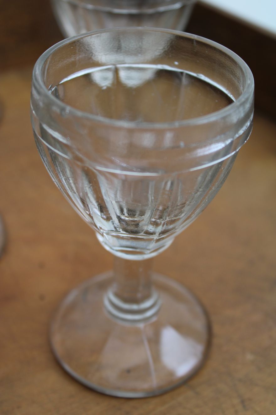 Set of 6 old shot glasses