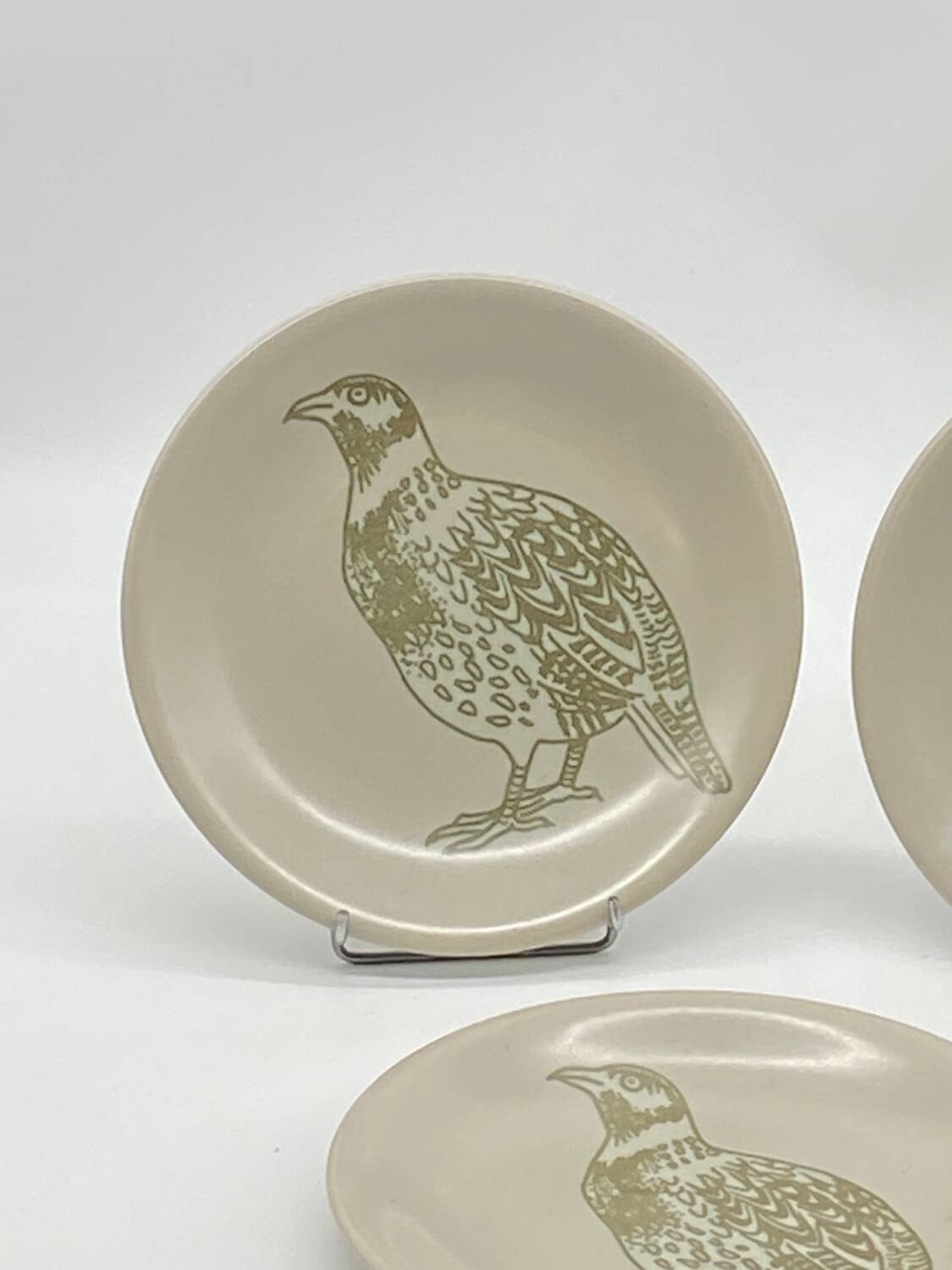 Trio of vintage flat plates, Longchamp, pheasant woodcock