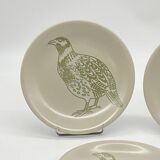Trio of vintage flat plates, Longchamp, pheasant woodcock