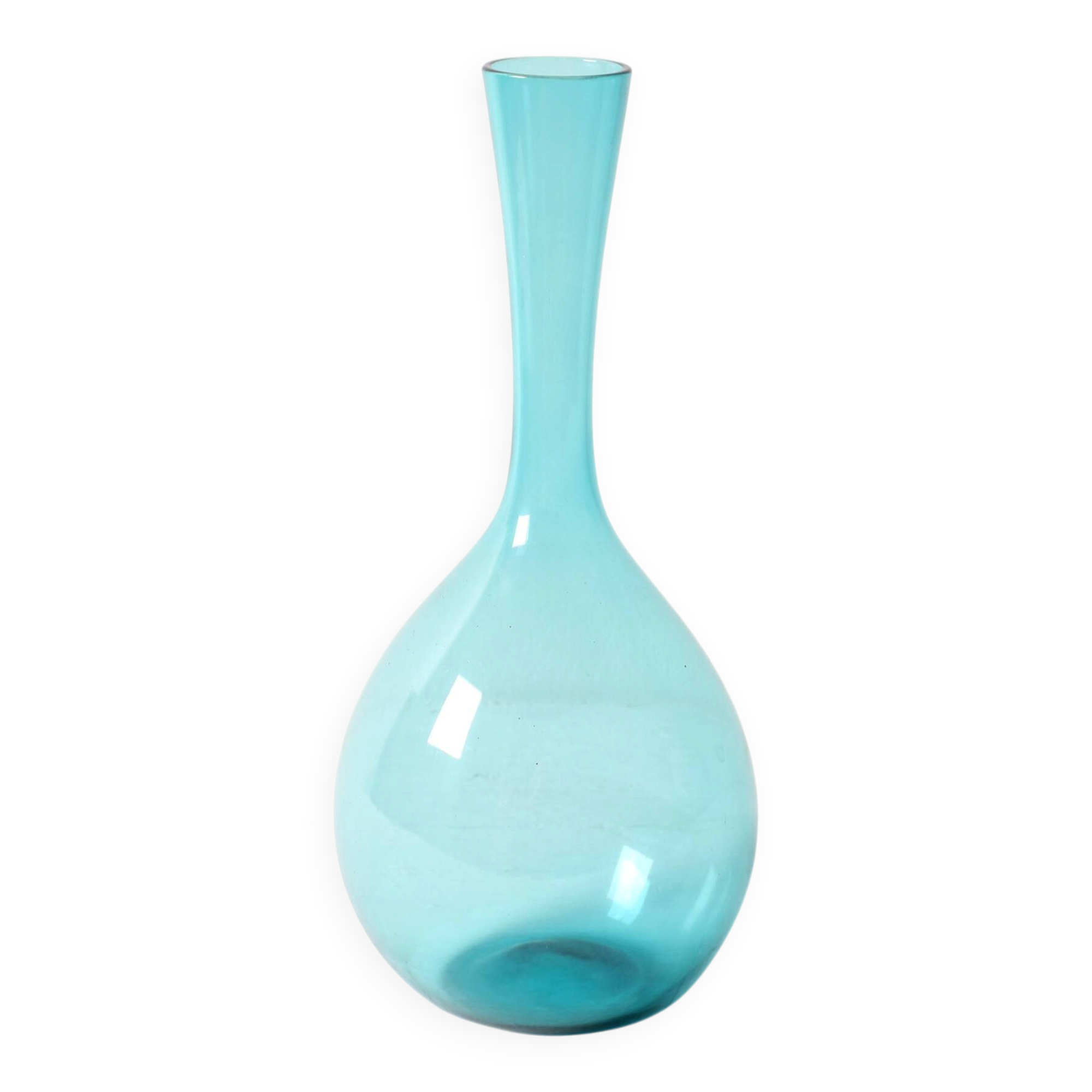 Vintage Mid-Century Light Blue Glass Vase by Arthur Persy / Sweden / 1950s