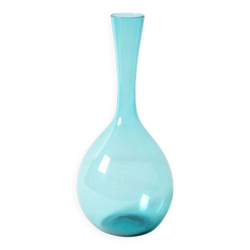 Vase en verre bleu clair vintage des années 50 par Arthur Persy / Suède