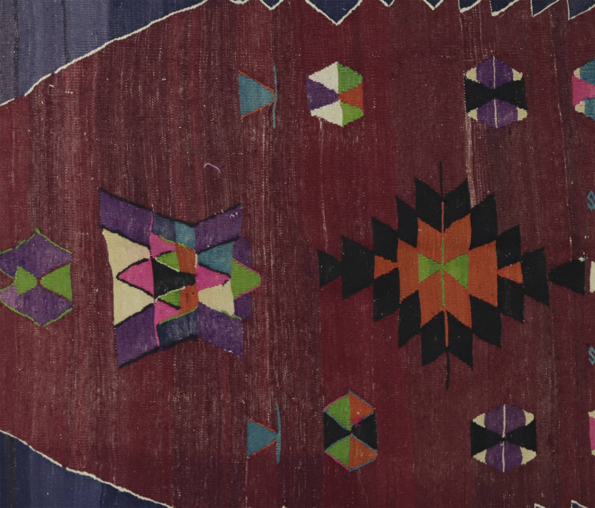 Turkish Kilim Yuruk Vintage 160x235 cm Geometric Prayer Rug