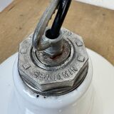Industrial White Enamel Factory Pendant Lamp from Benjamin USA, 1960s