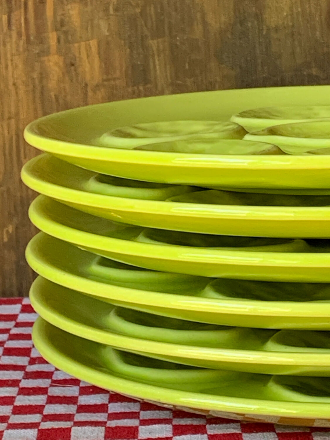 Anise green oyster plates Niderviller 1960