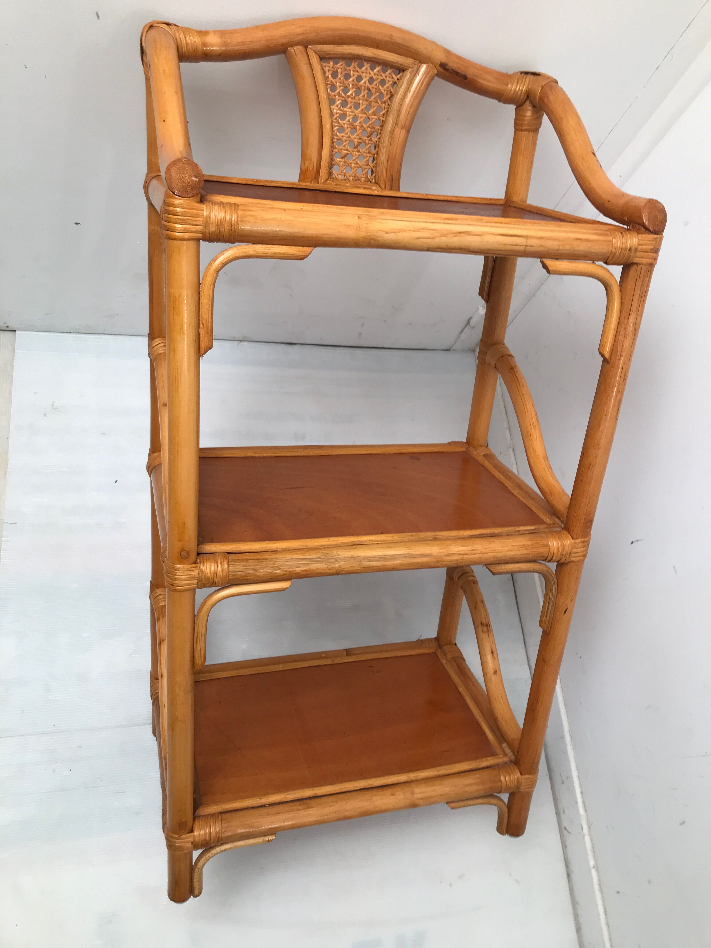 Etagère en bambou 3 niveaux vintage