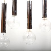 Danish 15 Chromed Spots Chandelier 1960s