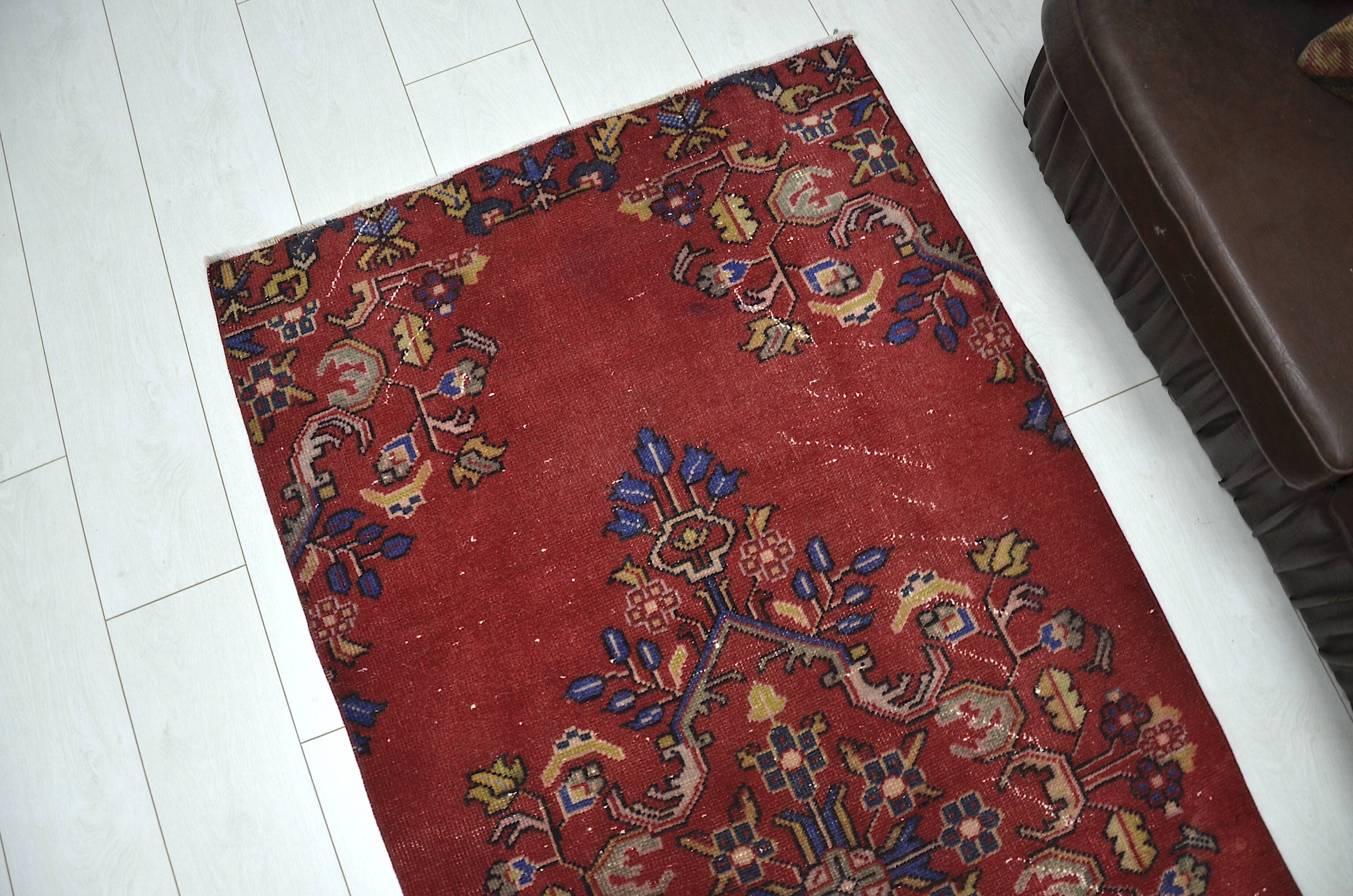 Tapis anatolien rouge et bleu sku 2222