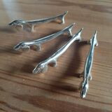 Vintage silver metal knife holder