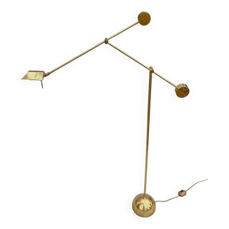 Minimalist floor lamp with counterweight, by Sölken. 1960s