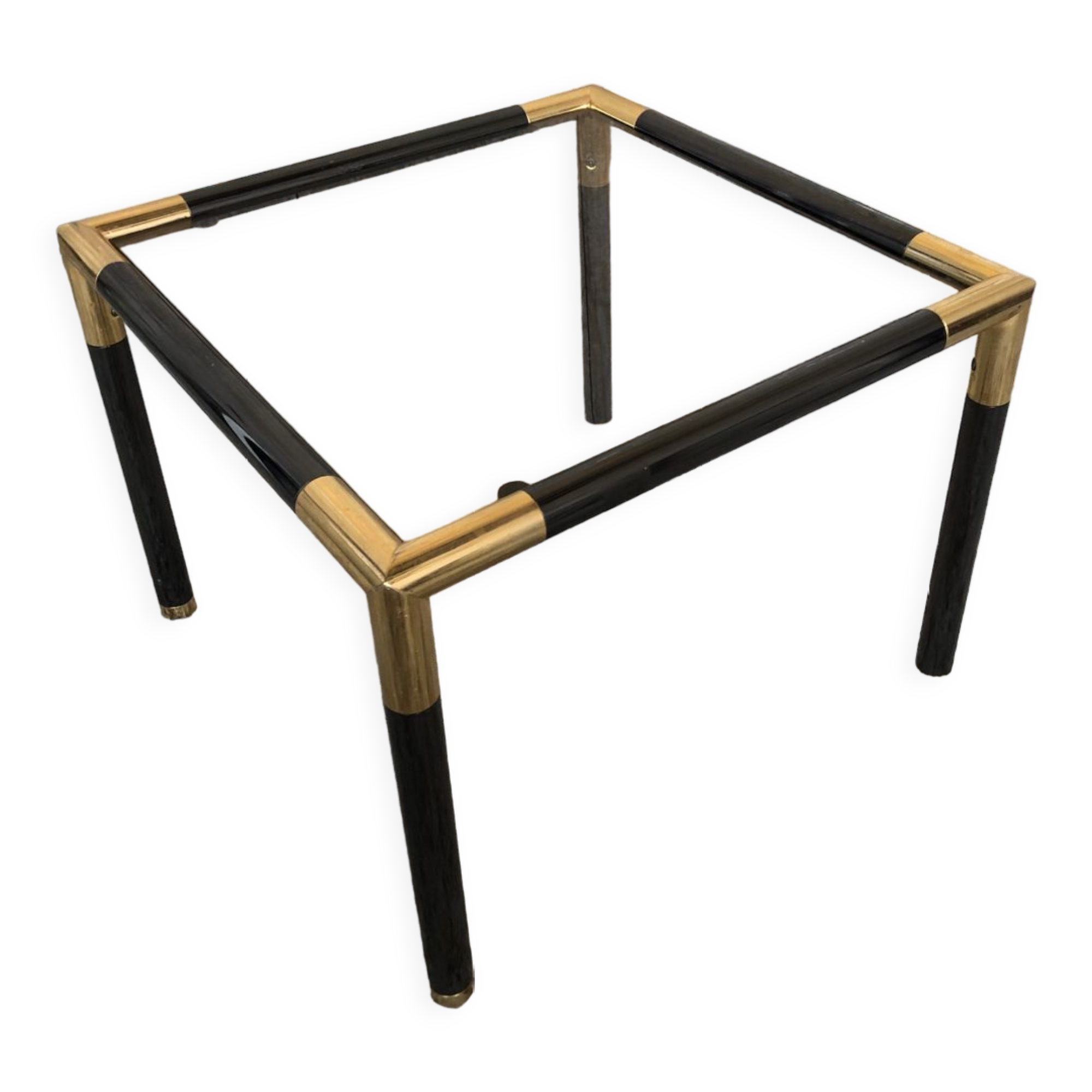 Coffee table tube metal black & gold vintage