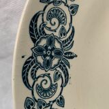 4 blue and white service dishes Alesia Longchamp Iron Land early 20th century