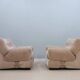 Vintage pair of velvet armchairs MARIANI 1970s