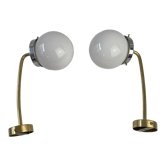 Pair of vintage opaline wall lamps