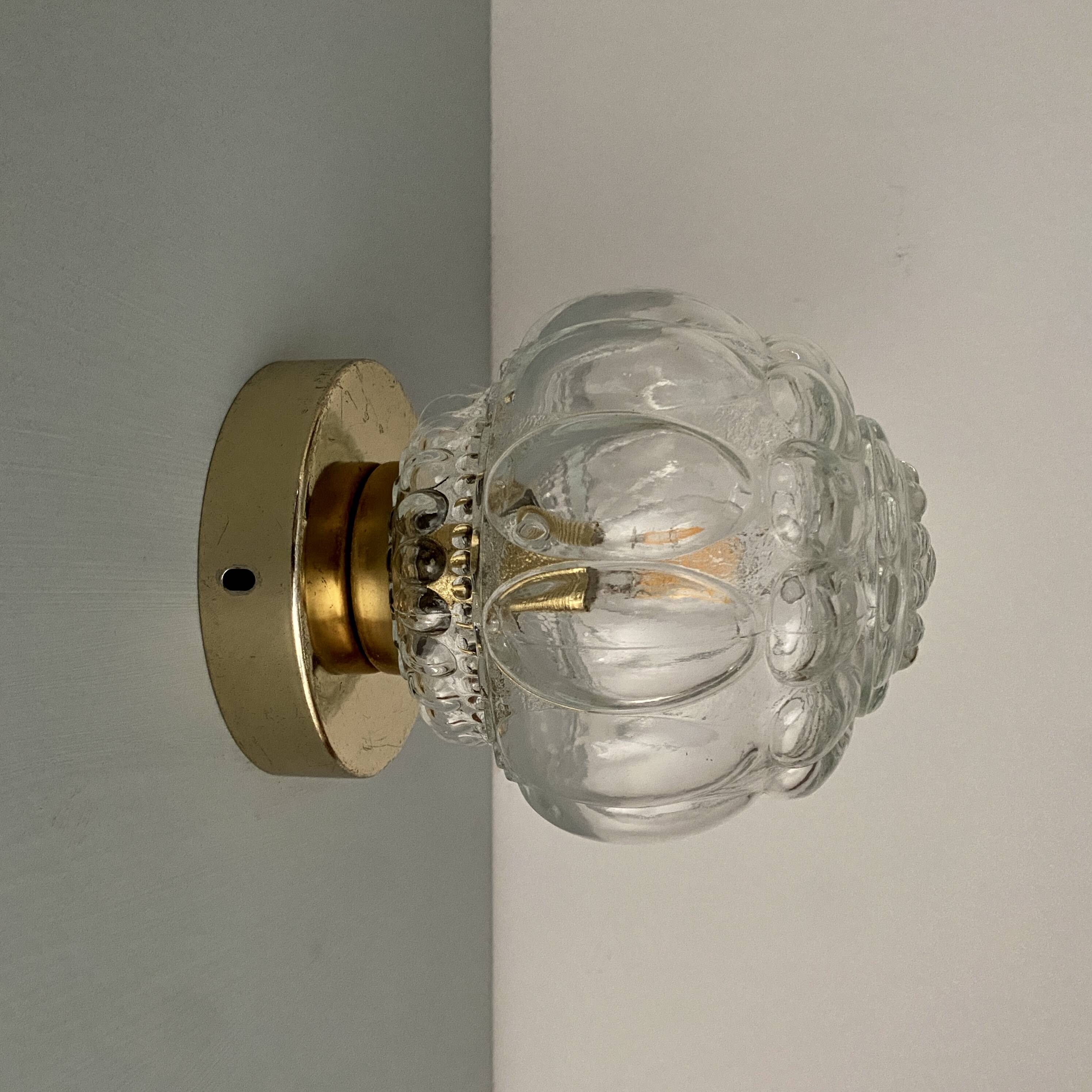 Vintage glass globe wall or ceiling light