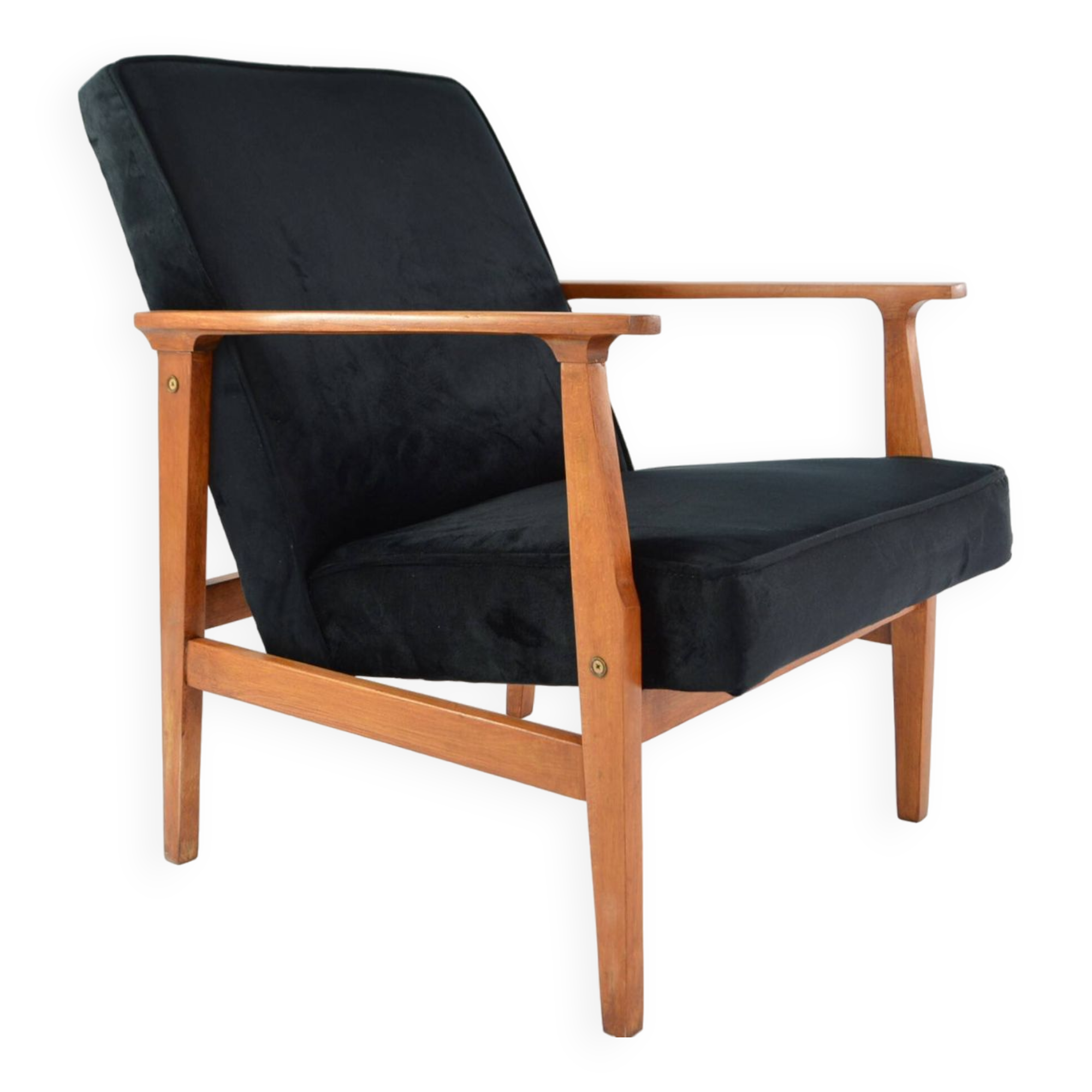 Mr black velvet armchair