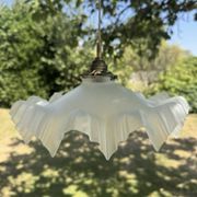 Vintage lampshade lace pleated transparent glass claw