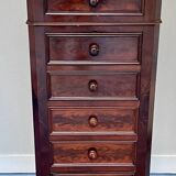 19th century mahogany and white marble bedside table