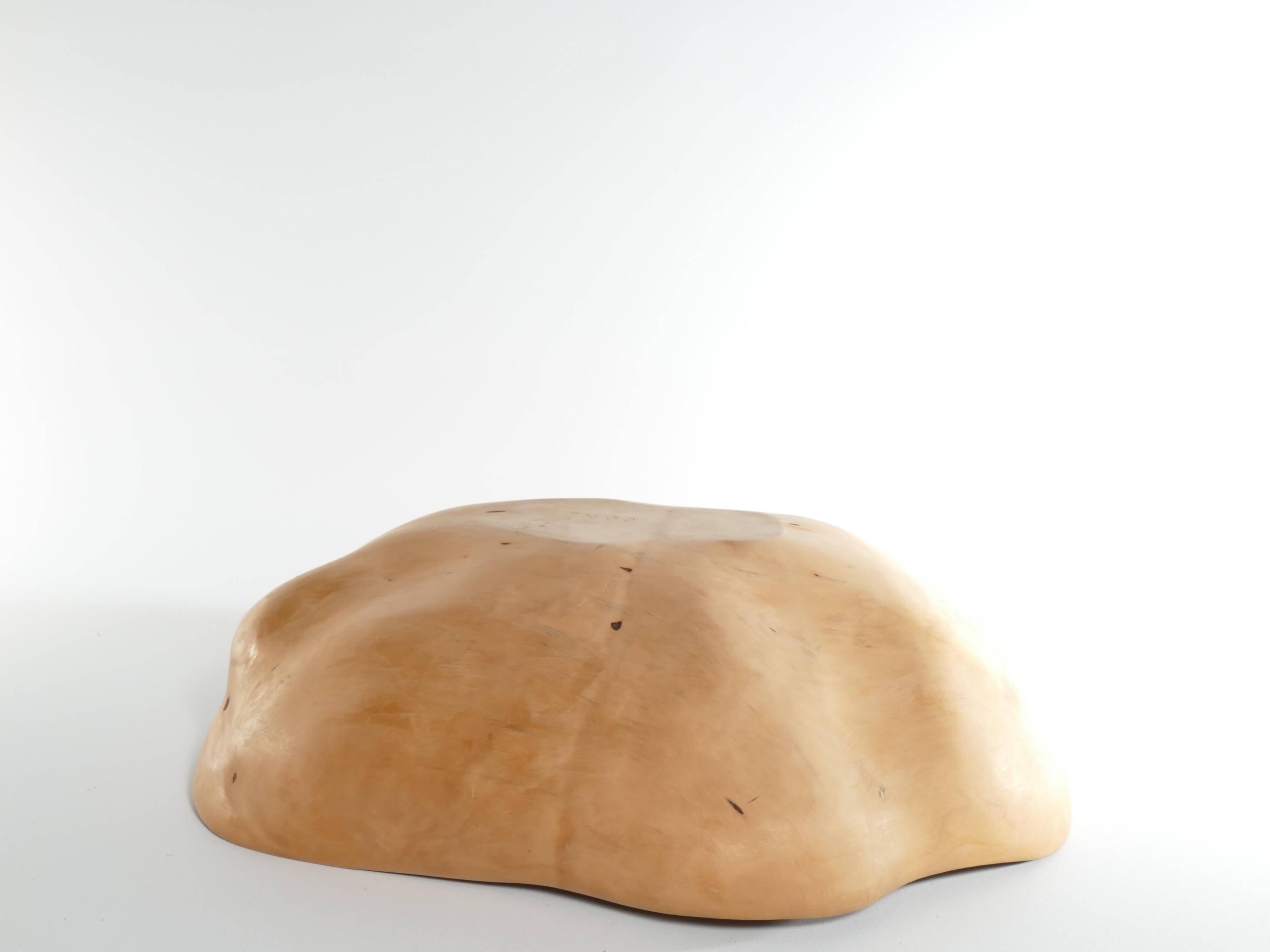 Swedish Burl Wood Bowl, Signed TN 1980