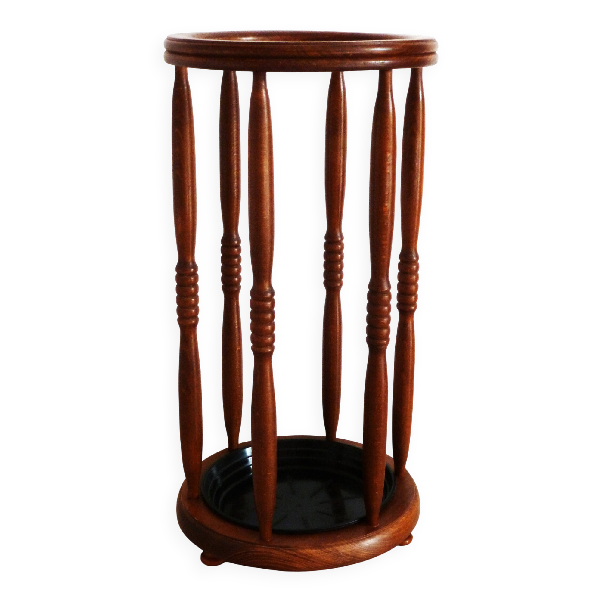 wooden umbrella stand, openwork wooden umbrella rest, wooden walking stick holder.