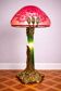 Large Art Nouveau lamp – bronze and glass base, open shade.