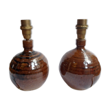 Pair of sandstone lamps - La Borne Circa 70