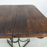 Garden pedestal table metal wood