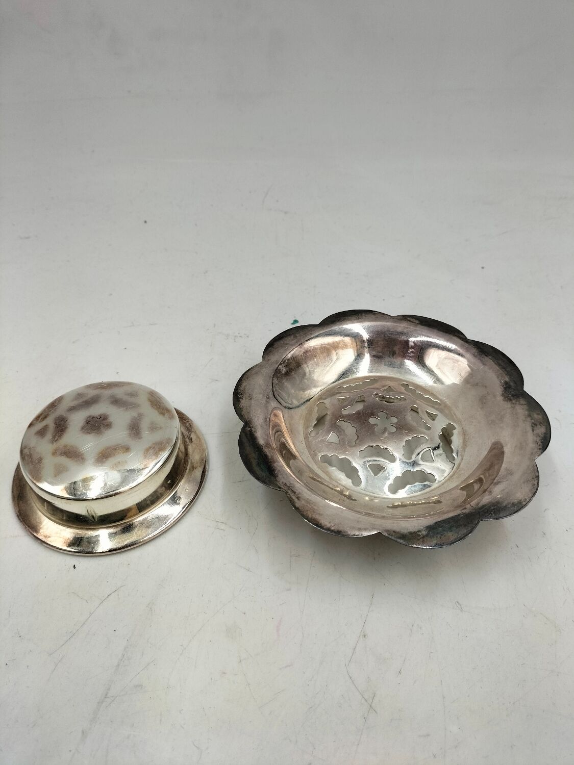 Silver-plated butter dish
