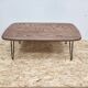Solid oak oval coffee table with steel pin legs